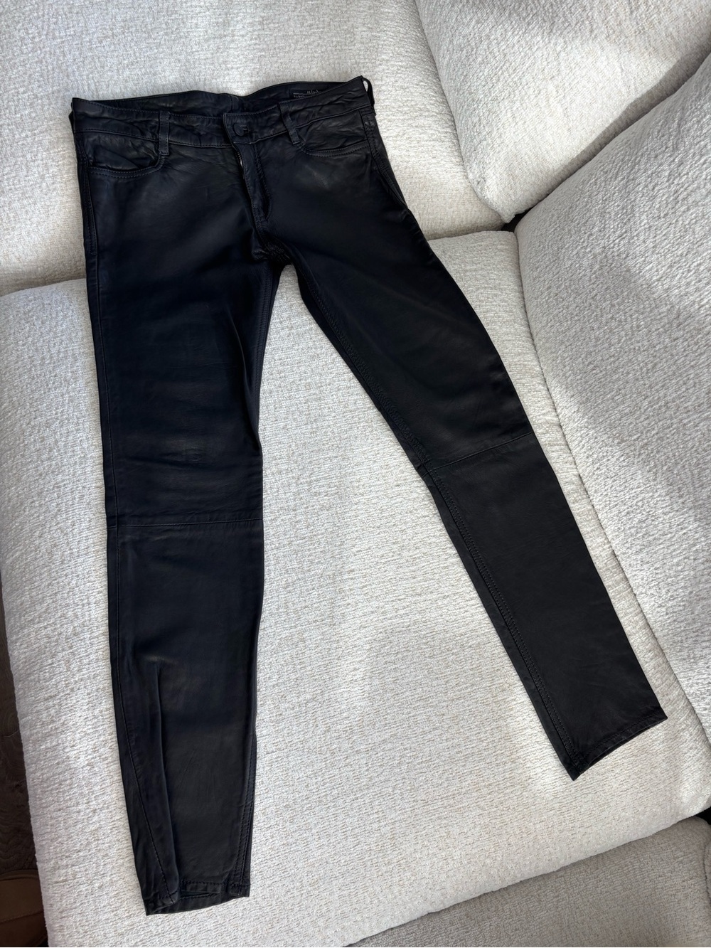 All Saints Black Leather Women’s pants size 27 Italian Leather